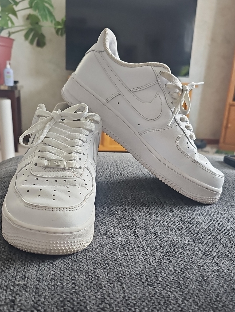 Triple White Air Force 1's Nike  Leather Sneakers